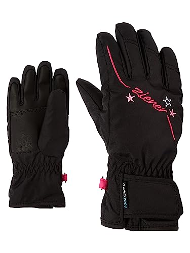 Ziener Mädchen LULA Ski-Handschuhe/Wintersport | wasserdicht atmungsaktiv, black, 5,5 von Ziener