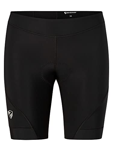 Ziener Damen Nela X-gel Fahrrad Tight Rad Hose Mountainbike Rennrad atmungsaktiv schnelltrocknend gepolstert Gel, Schwarz, 44 EU von Ziener