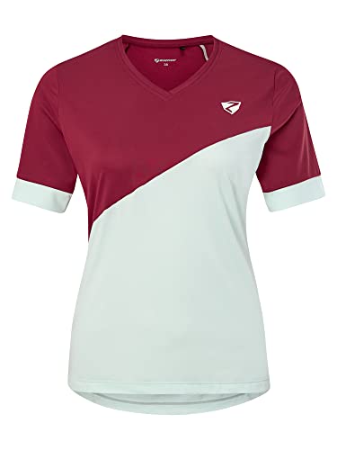 Ziener Damen Nevina Funktions Shirt Fahrrad Outdoor Fitness Sport atmungsaktiv schnelltrocknend kurzarm , Sangria Red, 40 EU von Ziener