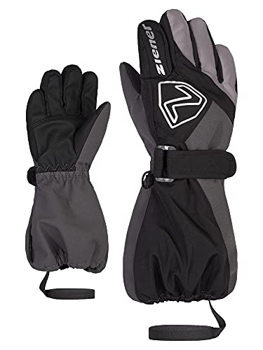 Ziener Unisex Baby Lauro Ski-Handschuhe/Winter | wasserdicht Lange Stulpe reflektierend, black.magnet, 128 von Ziener