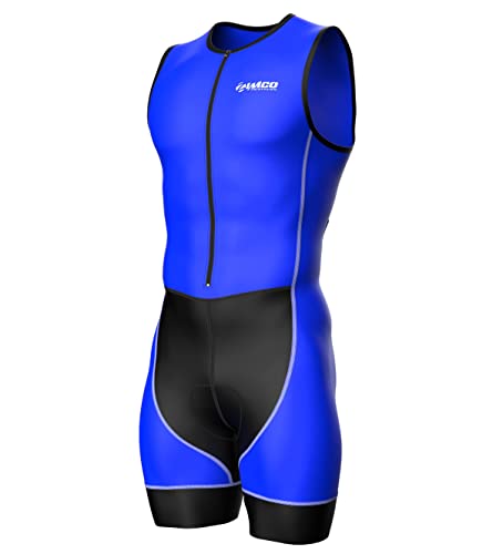 Zimco Triathlon-Anzug für Herren, Renntrisuit, Radfahren, Schwimmen, Radfahren, Laufen, blau / schwarz, XXX-Large von Zimco Cycle Wear