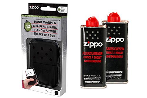 Zippo Handwärmer Premium Set Taschenwärmer schwarz groß 12 Stunden Laufzeit + 2 x Benzin von Zippo