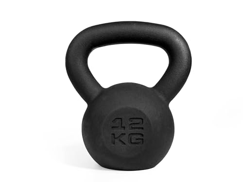 ZIRPO Kettlebell 12 kg, Kugelhantel aus Gusseisen, Kugelgewicht in 8 Varianten, Schwunghantel für Krafttraining, Workout und Profi Fitness, Schadstoffgeprüft von Zipro