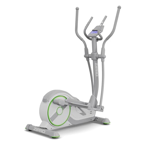 Zipro Crosstrainer Wave White, Ellipsentrainer bis zu 120 kg, Crosstrainer für Zuhause, Cardio Trainingsgerät, Exercise Machines, Heimtrainer, 32 Widerstandsstufen, Bluetooth, iPad-Halterung von Zipro