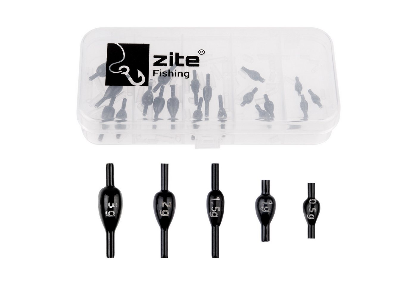 Zite Angelgewicht Fixdrops Set 25 STK in Sortierbox 0,5-3g schwarz Forellenbleie Angeln Zite Angelgewicht Fixdrops Set 25 STK in Sortierbox 0,5-3g schwarz Forellenbleie Angeln von Zite