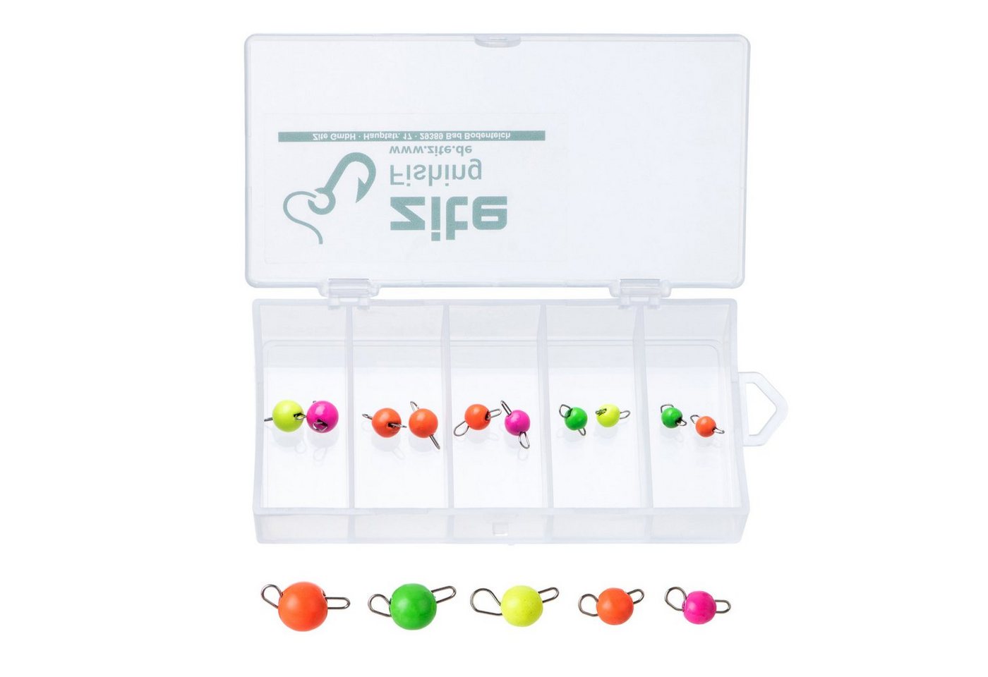 Zite Angelgewicht Tungsten Cheburashka Jig-Set 0,5-2g Minigewichte 15 Stück in Box von Zite