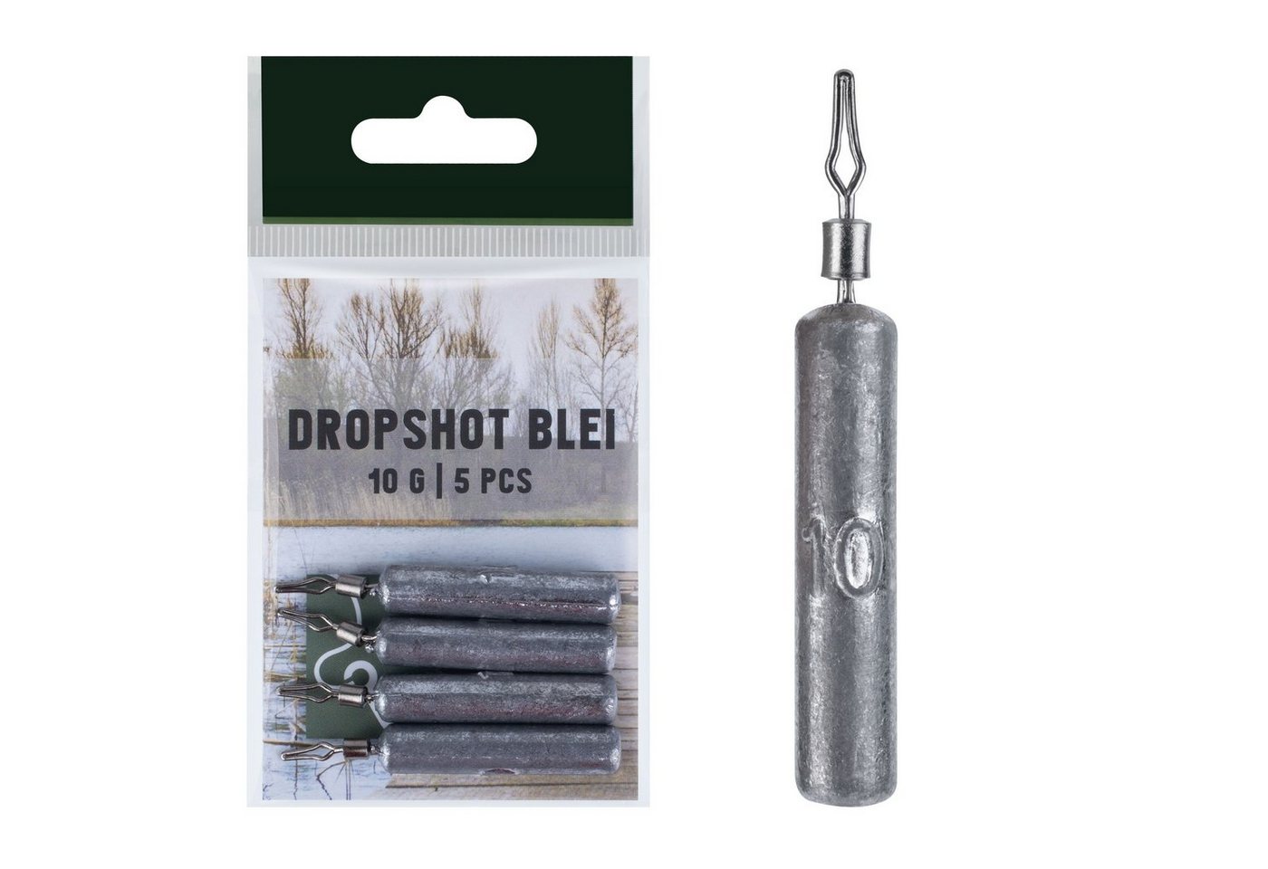 Zite Drop-Shot-Blei 5 Stück Stabblei 10g - Angelblei für Finesse Angeln - Grundblei von Zite