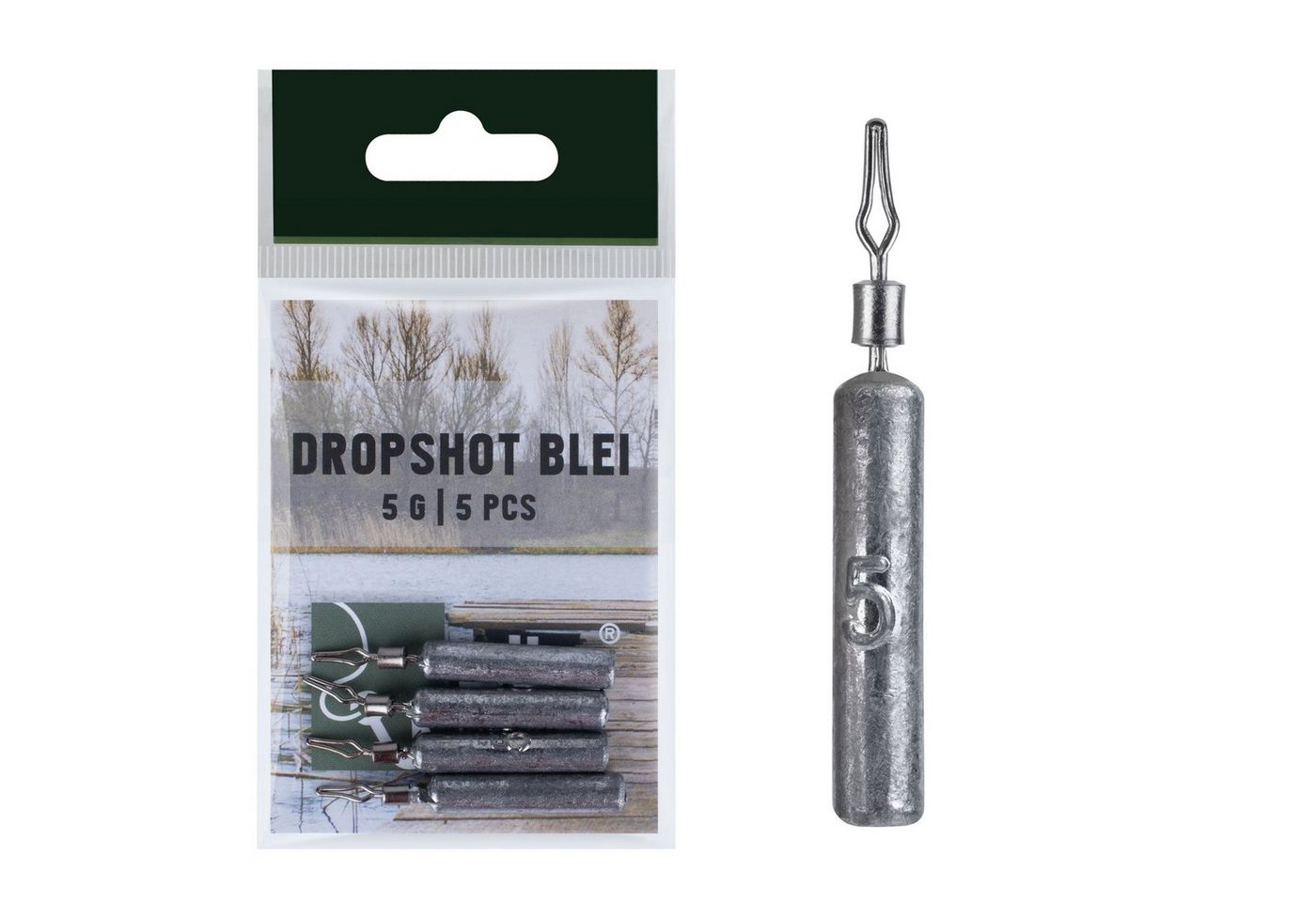 Zite Drop-Shot-Blei 5 Stück Stabblei 5g - Angelblei für Finesse Angeln - Grundblei von Zite