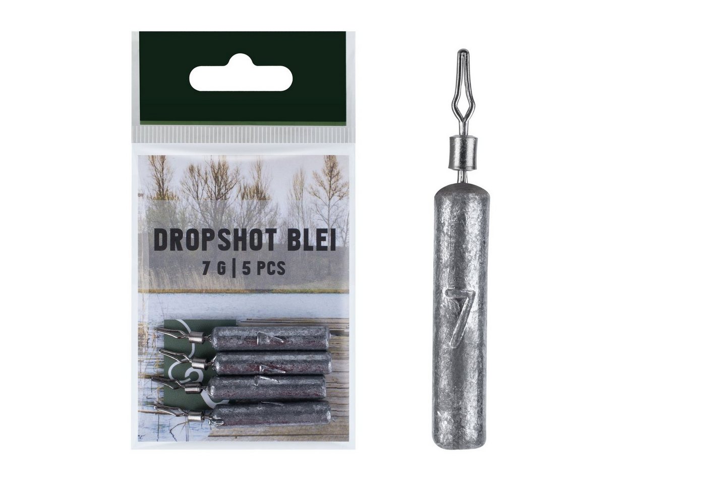 Zite Drop-Shot-Blei 5 Stück Stabblei 7g - Angelblei für Finesse Angeln - Grundblei von Zite