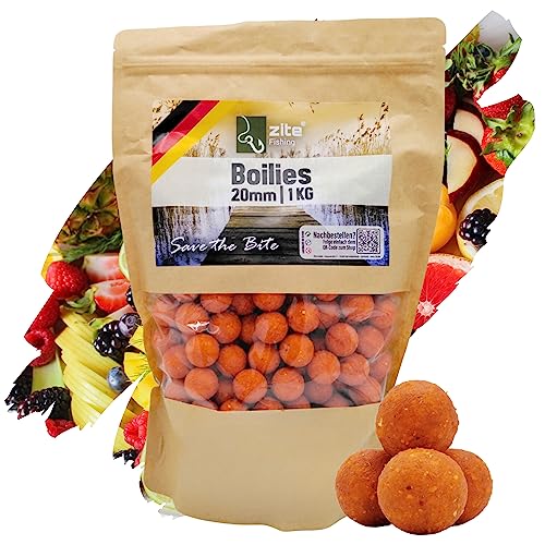 Zite Fishing Boillies fürs Karpfen-Angeln – 3x1kg in verschiedenen Aromen – Angelköder sinkend in wiederverschließbarem Beutel – Hochfängige Aromen durch wohldosierte Aminosäuren (Tutti Frutti) von Zite