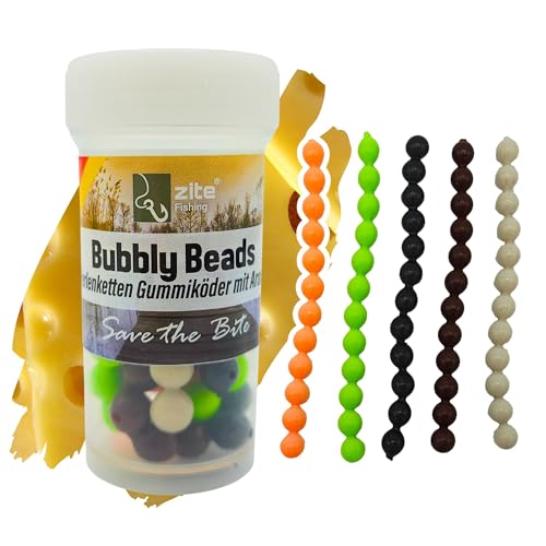 Zite Fishing Bubbly Beads Allround Mix 5x12 STK – Lachsei-Imitate - Phthalatfreie Forelleneier Auftreibend - UV-Aktive Gummiköder Forelle - Käse von Zite