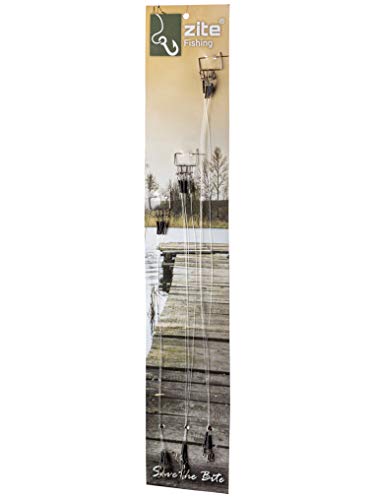 Zite Fishing Fluorocarbon-Vorfach Set - 12 STK Spinn-Vorfächer mit Snap-Karabiner - Hecht & Zander Raubfisch-Vorfach 3 Längen - 0,4-0,6mm Stark von Zite