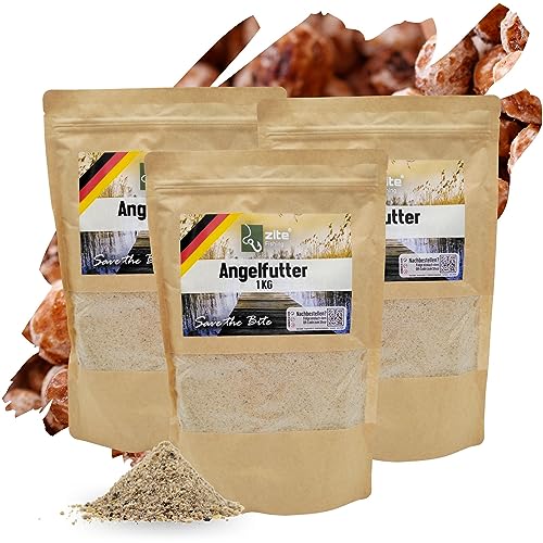 Zite Fishing Grundfutter Karpfen-Angeln | 3 kg hochwertiges Power Bait Karpfen-Futter | Starke Lockwirkung auf Friedfische | Wiederverschließbar | Groundbait Angelfutter (Tigernuss) von Zite