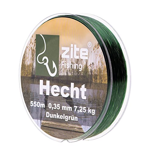 Zite Fishing Hechtschnur Monofil Grün – Angelschnur Hecht Ansitzangeln & Spinnfischen – 0,30mm 550m Angelsehne Nylon-Schnur von Zite