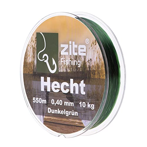 Zite Fishing Hechtschnur Monofil Grün – Angelschnur Hecht Ansitzangeln & Spinnfischen – 0,40mm 550m Angelsehne Nylon-Schnur von Zite