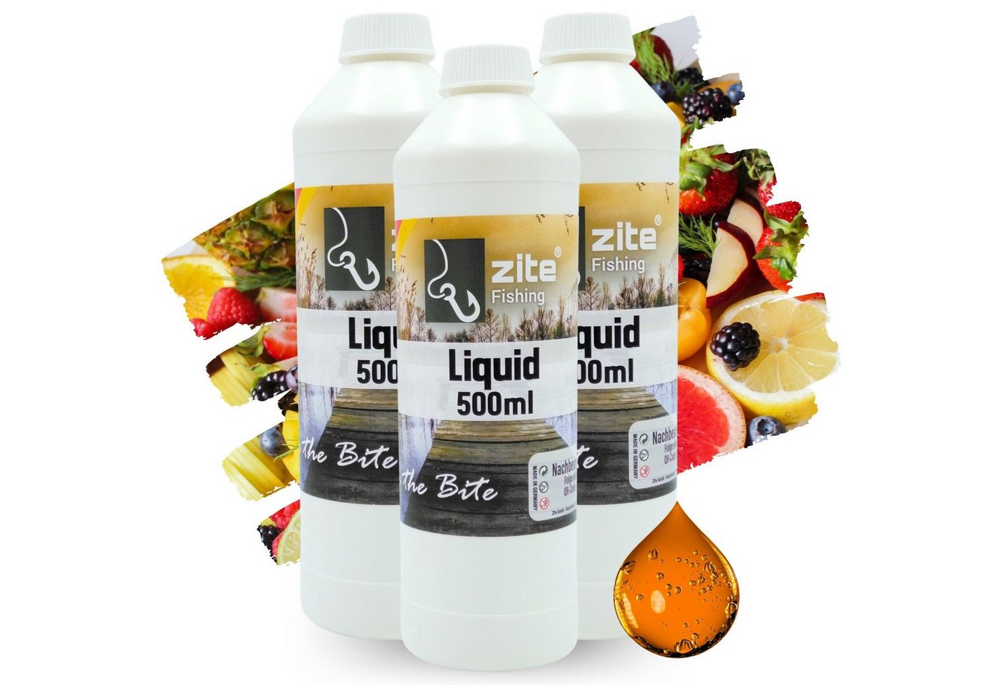 Zite Kunstköder Flüssiglockstoff 1,5 l Aroma Karpfenliquid Set Boilie- & Feederfischen von Zite