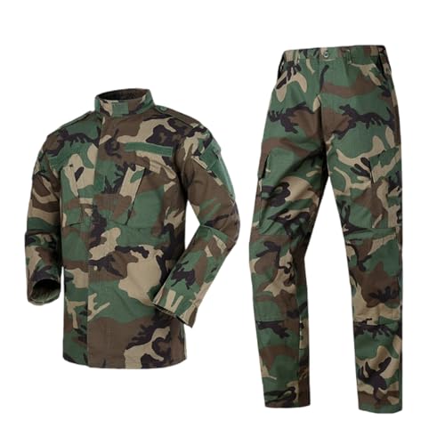 Zkydhbd Multi Taschen Tarnung Uniform Atmungsaktuelle Schnelle Trockene Baumwollmischungstraining Kleidung Für Trekking Camping Wanderwanderungsanzug von Zkydhbd