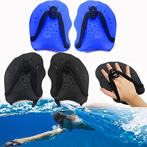 Hand Paddles,Zliger 2 Paar Schwimmpaddel Handpaddel zum Schwimmen Paddel für Schwimmer Universal Schwimm-Handpaddel für Männer Frauen Schwimmhandschuhe Trainingsgerät Swimming Paddles von Zliger