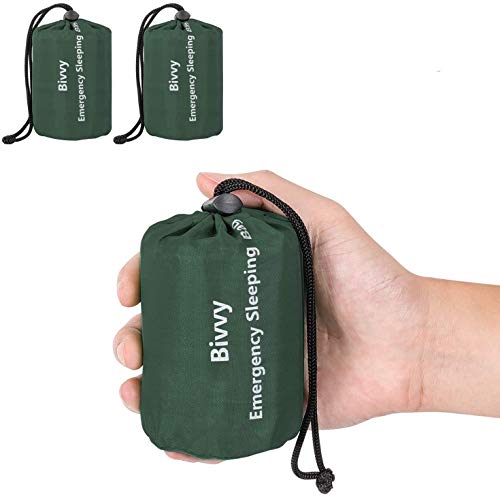 Zmoon Notfallschlafsack, 2 Stück, leichte Überlebensschlafsäcke, Thermo-Bfeu-Sack, tragbare Notfalldecke für Camping, Wandern, Outdoor, Aktivitäten (grün) von Zmoon