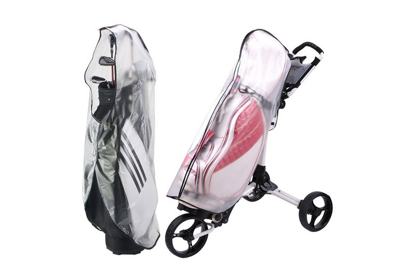Zoclack Golfreisetasche Regenschutz Transparente Tragbar Golfbag für Golftrolley 121x63cm, 1-St von Zoclack