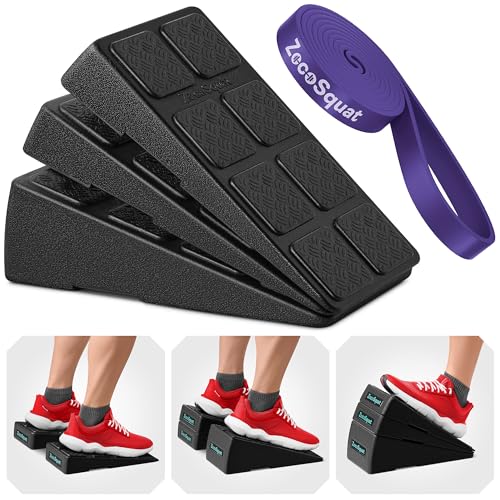 Squat Wedge – Kniebeugen-Keilblock mit 236 kg Tragkraft – Schrägbrett für Wadendehnung – Schräger Wadendehner – Yoga-Blöcke von ZocoSquat