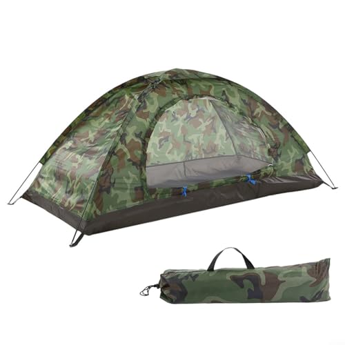 Zoegneer Ultraleichtes Schutzzelt, stabile Fiberglas-Stangen, Camouflage-Zelt mit Zwei-Wege-Reißverschlüssen, leicht zugängliche Zelttasche (1 Person) von Zoegneer