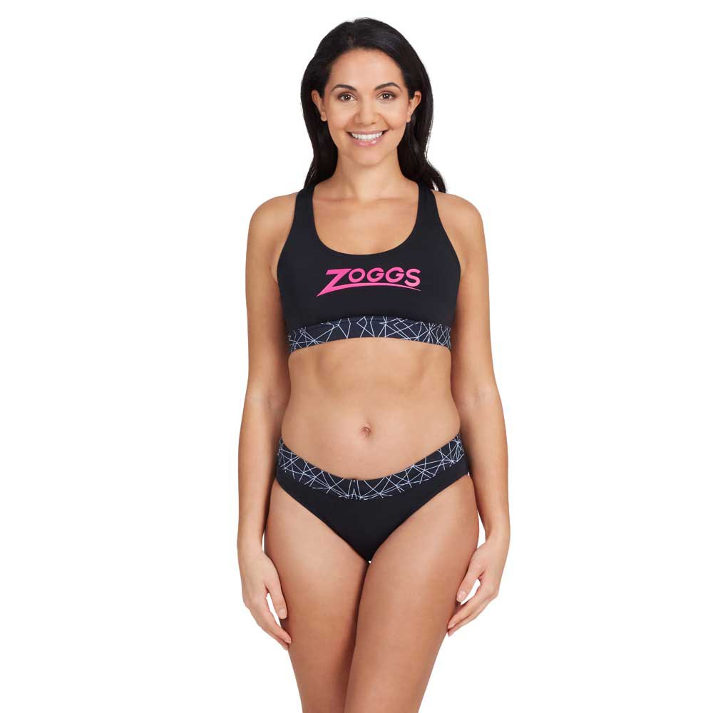 Zoggs Actionback 2 Piece Swimsuit Schwarz 36 Frau von Zoggs