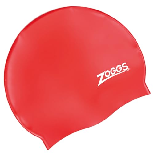 Zoggs Badekappe Silicone Cap Badehaube, Rot, One Size von Zoggs