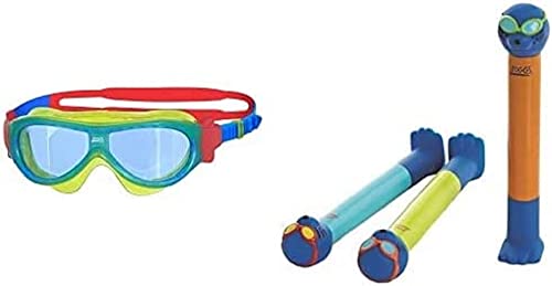 Zoggs Bundle Kinder Phantom Schwimmmaske, Schwimmbrille für Kinder 0-6 jahre Unisex Jugend Zoggy Dive Sticks Tauchspielzeug von Zoggs