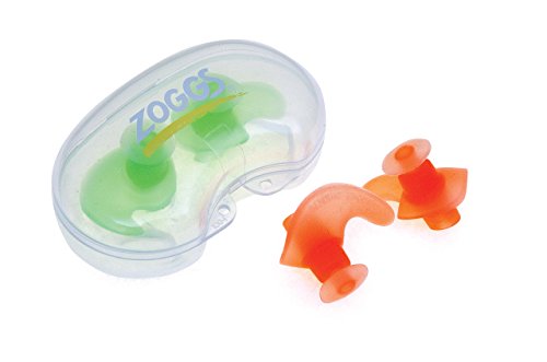 Zoggs Kinder Ohrenstöpsel Aqua Plugz Junior Ohrstöpsel, Orange/Grün, One Size von Zoggs