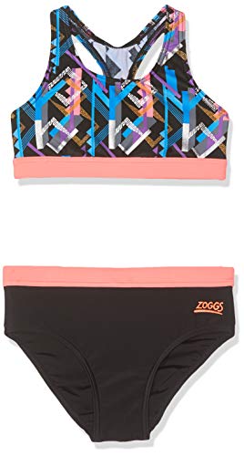 Zoggs Mädchen Shimmer Muscle Zweiteiliger Bikini XS Multi/Schwarz von Zoggs