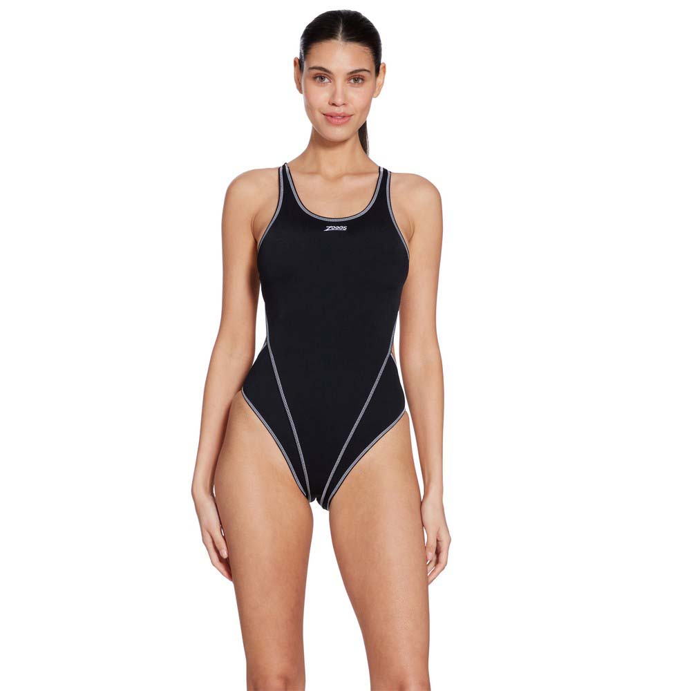 Zoggs Melbourne Haxback Swimsuit Schwarz 38 Frau von Zoggs