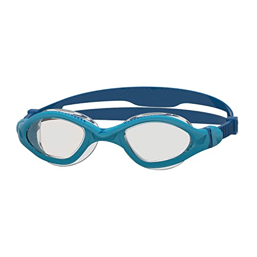 Zoggs Tiger LSR+ Clear (Smaller Fit) Schwimmbrille für Erwachsene, Blau/Blaues Reef/Transparent von Zoggs