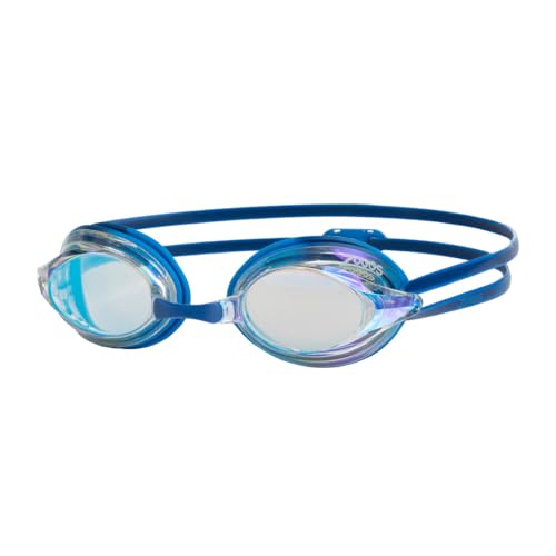 Zoggs Unisex-Adult Racer Titanium Swimming Goggles, Blue/Light Blue/Mirrored Clear von Zoggs