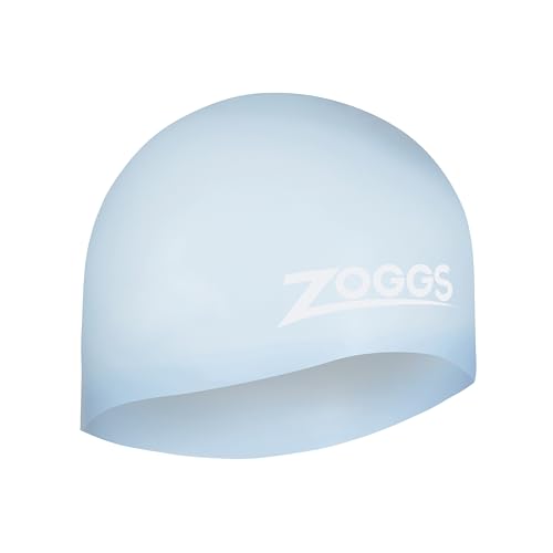 Zoggs Unisex – Erwachsene Easy-fit Silicone Cap Badekappe, Hellblau, One Size von Zoggs