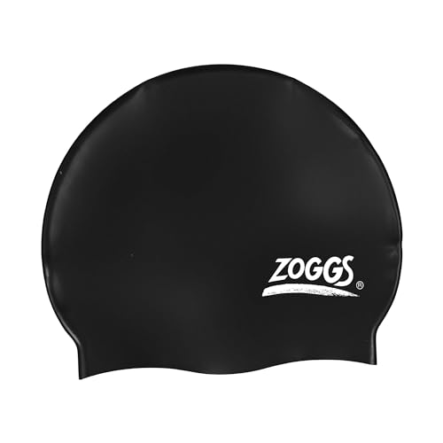 Zoggs Unisex – Erwachsene Easy-fit Silicone Cap Badekappe, Schwarz, One Size von Zoggs