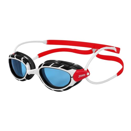 Zoggs Predator Schwimmbrille, Weiß/Rot/Tönung, Regular von Zoggs