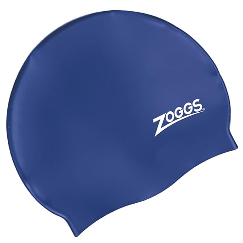 Zoggs Unisex – Erwachsene Silicone Cap Badekappe, Dunkelblau, One Size von Zoggs