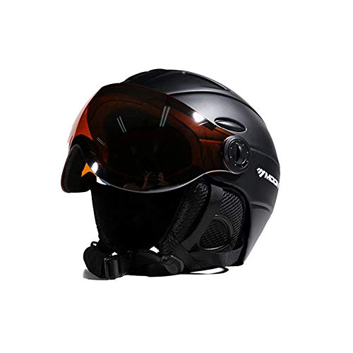 ZoliTime 2-in-1 Skihelm + Brille Snowboard integrierte Männer und Frauen Schutzausrüstung Skibrille (XL, schwarz) von ZoliTime