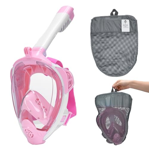 Schnorchelmaske Unisex, Panorama-Weitblick Tauchmaske, Schnorchelmaske Vollmaske aus Schwimmbad Spielzeug für Kinder Erwachsene-Pink||L/XL von Zolito