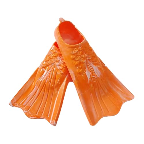 Schwimmflossen Erwachsene Männer, Weiche Vollfuß Schnorchelflossen, Tauchflossen für Freitauchen und Schnorcheln -Orange ||XL von Zolito
