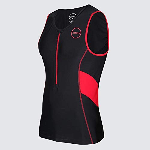 ZONE3 Damen Herren Activate Tri Top, schwarz/rot, XS von ZONE3