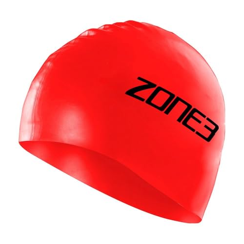 ZONE3 Sa18scap108/Os Badekappe aus Silikon, 48 g, Rot, Einheitsgröße von ZONE3