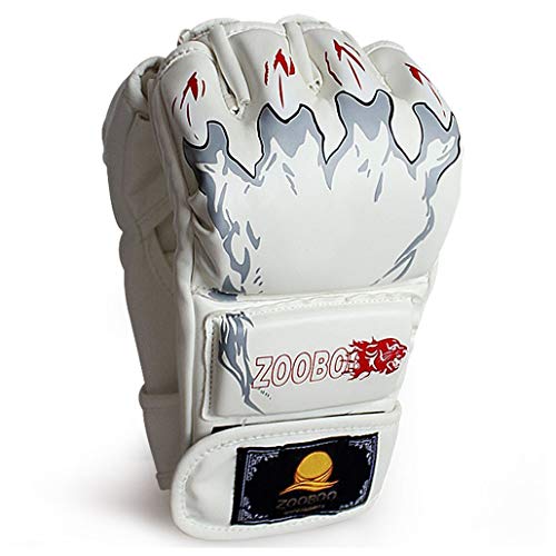 ZooBoo MMA Handschuhe, Halbfinger MMA Boxhandschuhe mit verstellbarem Handgelenkband, UFC Handschuhe für Kampfsport, Sanda, Sparring, Boxsack-Training von ZooBoo