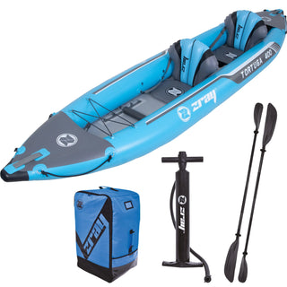 ZRAY Kayak TORTUGA 400 für 2 Personen 386 x 86 cm inklusive Pumpe, Paddel und Tragetasche von Zray