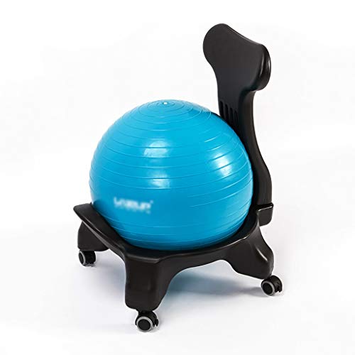 Zsh Yoga-Kugel-Stuhl, Büro Gymnastikball Stuhl mit Rückenlehne - Mit Übung, in Mehreren Farben erhältlich (Color : B) von Zsh