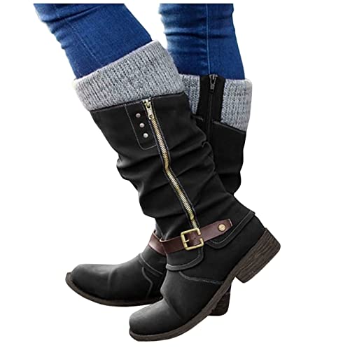 Buno Vintage Buttery - Weiche Stiefel mit Wollfutter für Damen,Winterschuhe Damen Wasserdicht Schneestiefel,Winterstiefel Damen rutschfeste Gefüttert,Mode Winter Warme Schneestiefel von Zshosam