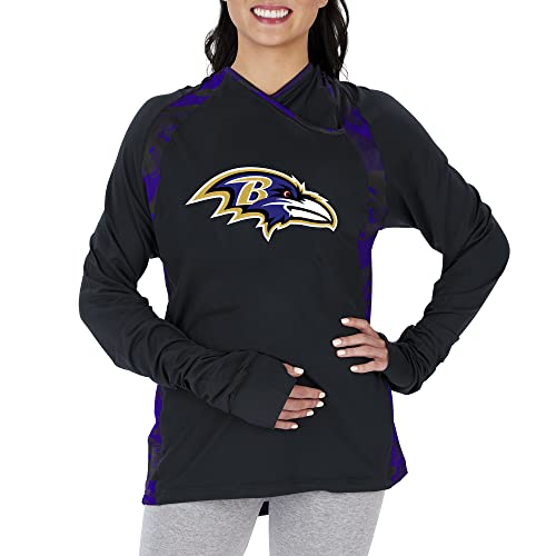 Zubaz Damen Baltimore Ravens Erhöhte Kapuze, Schwarz, mit Camouflage-Linien, Größe S Leichte, Team-Farbe, Small von Zubaz