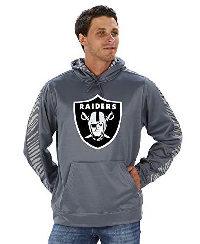 Zubaz Offizielles Lizenzprodukt der NFL Herren Grauer Pullover Hoodie Team-Farbe von Zubaz