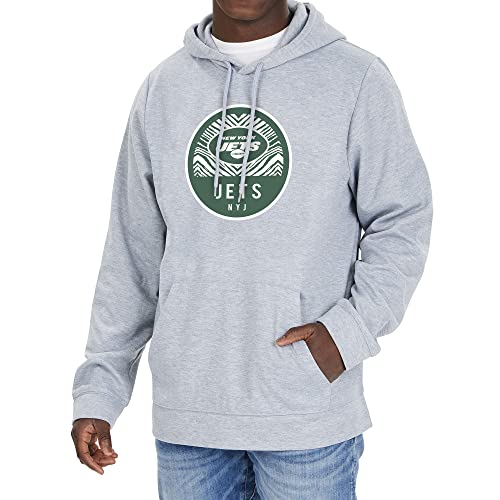 Zubaz Herren NFL New York Jets Team Graphic Gray Hoodie Lg Sportfan Sweatshirts Team-Farbe, L UK von Zubaz